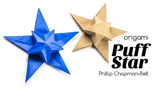 Origami Puff Star Tutorial Philip ChapmanBell  Paper Kawaii [upl. by Kania574]