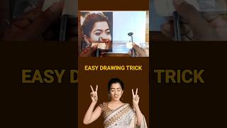 EASY TRICK TO DRAW A SKETCH  Rashmika Mandanna drawing shorts shortsfeed [upl. by Oakley]