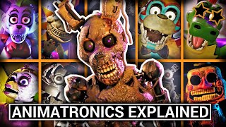 All Animatronics in Five Nights at Freddys Security Breach Explained [upl. by Oleta532]