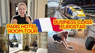 PARIS HOTEL ROOM TOUR 🇫🇷 amp BUSINESS CLASS EUROSTAR 🚝 [upl. by Pedroza]