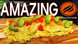 HOW TO MAKE AN AMAZING OMELETTE ON THE BLACKSTONE GRIDDLE EASY RECIPE [upl. by Onileva909]