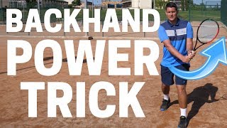 Simple Tennis Backhand Power Trick  Two Handed Backhand Tennis Lesson [upl. by Ensign]