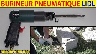 parkside perforateur burineur pbh 1500 et burineur parkside pah 1300 test block ciment [upl. by Dylana759]