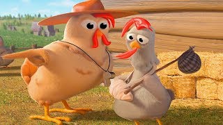 Funny Chicken Song And Funny Chicken Dance  Axel F Fun Music Video [upl. by Eirol]