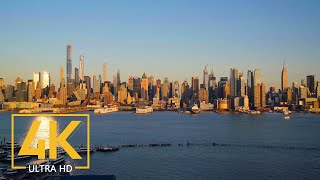 Stunning New York City Skyline Night and Day Views  4K Urban Relax Video 6 HOURS [upl. by Ntsud]