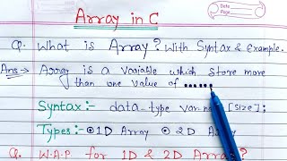 Array in C language  what is array explain with syntax and example program in c [upl. by Iatnahs]