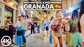 🇪🇸 GRANADA Spain  Saturday Nightlife  October 2021  4K Night Walk [upl. by Hennebery]