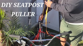 TRYING TO REMOVE A STUCK SEATPOST WITH A DIY SEATPOST PULLER [upl. by Ashford]