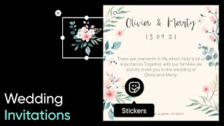 How to Create Digital Wedding Invitations  Picsart Tutorial [upl. by Athena]