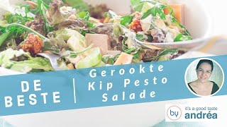 De lekkerste GEZONDE en MAKKELIJK te maken gerookte kip SALADE met pesto [upl. by Guyer675]