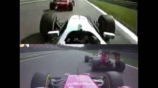 2000 Michael Schumacher vs Mika Hakkinen  2016 Max Verstappen vs Kimi Raikkonen BelgiumGP Spa F1 [upl. by Nwahsak]