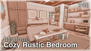 Bloxburg  Cozy Rustic Bedroom Speedbuild [upl. by Ymorej648]