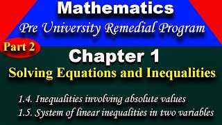 Pre University Remedial program Mathematics Chapter 1 part 2 [upl. by Eat]