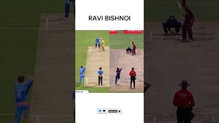 Ravi bishnoi bowling action comparison shorts viral [upl. by Olatha]