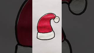 Santa Claus Hat Acrylic Painting For Kids hat santa painting trending shorts viralvideo [upl. by Herzig]