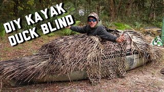 My Kayak Hunting Blind Setup  Kayak Duck Hunting [upl. by Aowda]