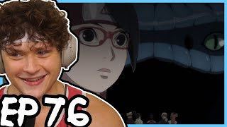 SARADA MEETS AODA  BORUTO VS GARAGA  Boruto REACTION Episode 76 [upl. by Refenej]