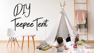 DIY TEEPEE TENT FOR KIDS NO SEW EASY AND CHEAP [upl. by Hodgson431]