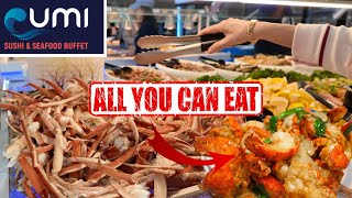 39person for All You Can Eat LOBSTERS Snow Crab Legs Ramen amp More  Umi Sushi amp Seafood Buffet [upl. by Nywg]