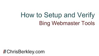 How To Setup amp Verify Bing Webmaster Tools [upl. by Ylluz]