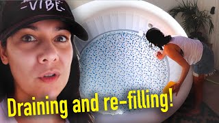 How to DRAIN and CLEAN an INFLATABLE HOT TUB 💦  Coleman Saluspa [upl. by Gamali]