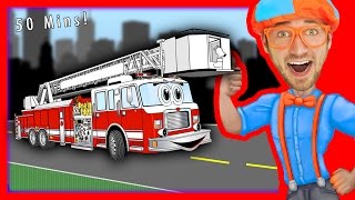 Blippi Songs for Kids  Nursery Rhymes Compilation of Fire Truck and more  50 MINS [upl. by Karlis]