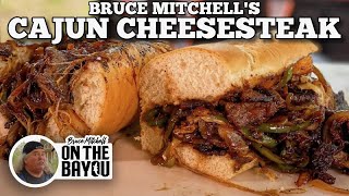 Bruce Mitchells Cajun Cheesesteak  Blackstone Griddles [upl. by Aerdnaek]