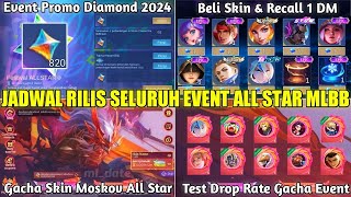 SELURUH EVENT GRATISAN ALL STAR MLBB 2024 EVENT PROMO DIAMOND SKIN ALL STAR MOSKOV SKIN EPIC 1 DM [upl. by Margalit]