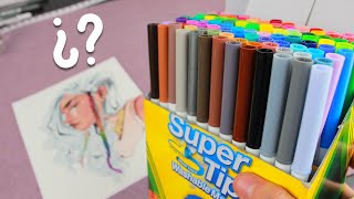 ¿Podemos pintar con los CRAYOLA SUPER TIPS Review y dibujo [upl. by Mccormac]