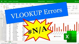 Fix Excel VLOOKUP NA errors [upl. by Ativ]