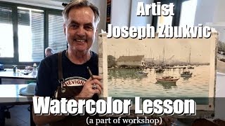 JOSEPH ZBUKVIC s WATERCOLOR LESSON 2  How to paint Watercolor Landscape painting [upl. by Larine]