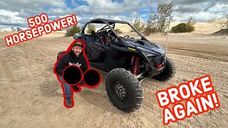 500 HP RZR Pro R RIPS the Dunes and Goes RacingThen BREAKS [upl. by Idnyc]