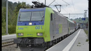 RAlpin Rollende Landstrasse BLS 485s September 2016 [upl. by Peale]