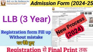 How to fill CCS University admission form 202425  CCSU LLB 3 Year Registration Form fill up 2024 [upl. by Pearline]