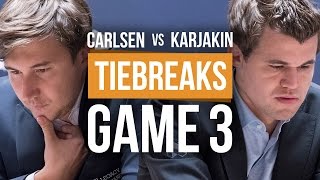 Karjakin vs Carlsen World Championship Tiebreak Game 3 [upl. by Cypro333]