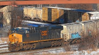 CSX Mixed Freight Train With DPU In Baltimore City [upl. by Eudoca]