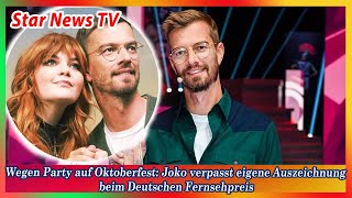 Wegen Party auf Oktoberfest Joko verpasst eigene Auszeichnung beim Deutschen Fernsehpreis [upl. by Ecnedurp]