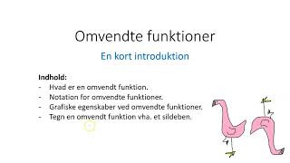 Omvendte funktioner  en kort gennemgang [upl. by Burnight996]