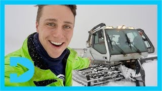 Inside a WINCHCAT GROOMER at Fernie Alpine Resort BC [upl. by Htiekram]