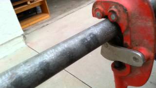 How to cut and tread galvanized pipe DIY [upl. by Einnus]