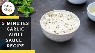 Simple Homemade Garlic Aioli Sauce Recipe for Seafood and More [upl. by Eelyram]