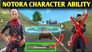 NOTORA CHARACTER ABILITY FULL DETAILS  FREE FIRE NOTORA CHARACTER  NOTORA CHARACTER FREE FIRE [upl. by Funch]