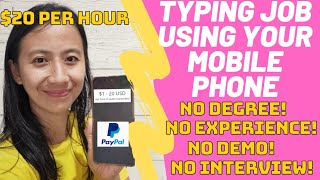 EARN 20 PER HOUR I TYPING JOB USING YOUR MOBILE PHONE I ONLINE JOB FOR STUDENTS AND NEWBIES [upl. by Atinrehs478]