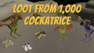 Loot from 1000 Cockatrice OSRS [upl. by Yeblehs]