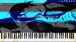 Monochrome no Kiss  Kuroshitsuji Black Butler OP1 Piano Tutorial [upl. by Selina]