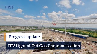 Stunning FPV drone flight through HS2s huge Old Oak Common station [upl. by Silra]