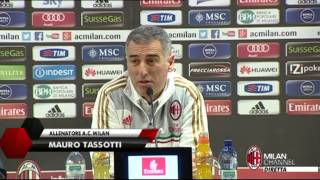 AC Milan  Tassotti Con lo Spezia giocherà Pazzini with subtitles [upl. by Avrit]