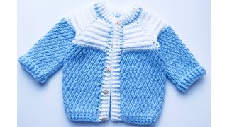 Chaquetita a crochet para niños y niñas 324M Como tejer chambrita fácil para principiantes 226 [upl. by Vyky]