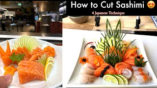 4 Japanese Sashimi Cutting Technique II Step by Step How to Cut Sashimi with Sushi Man Santosh [upl. by Attiuqehs930]