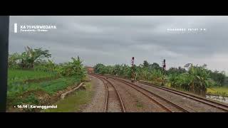 BACKRIDE VIEW PERJALANAN KERETA API SENJA KA PURWOJAYA LINTAS PURWOKERTO SAMPAI CIREBON [upl. by Aernda728]